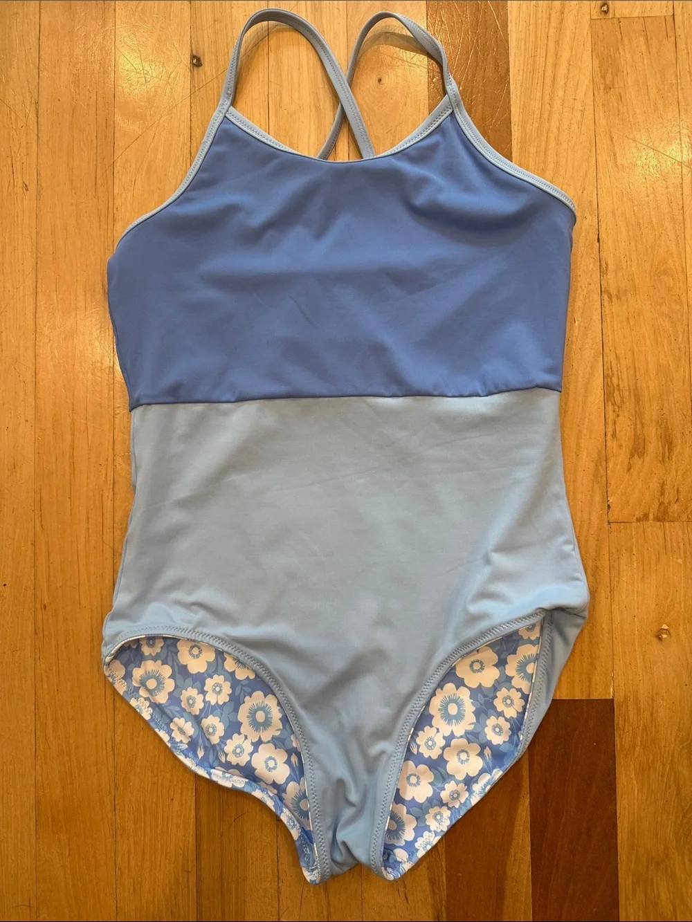 Lands End size large (10/12) girls reversible swimsuit